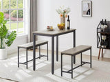 Dining Table Set, Bar Table with 2 Dining Benches, Table Counter with Chairs, Industrial for 60073284