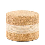 Handmade Woven Foot Stool Natural Water Hyacinth Ottoman for Home Decor & Seating White 43921509