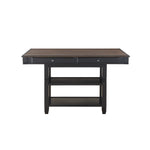 ZUN Transitional Style 1pc Counter Height Table with Storage Drawers 2x Display Shelves Natural and B01152849