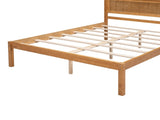 Platform Bed Frame with Headboard, Wood Slat Support, No Box Spring Needed, Full, Oak 00265555