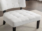 Movile Boucle Tufted Accent Chair with Oversized Seating, White T2574P185198