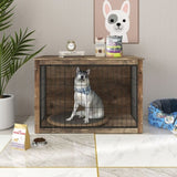 ZUN Dog Crate Furniture ,Wooden Dog Crate with Double Doors, Dog Furniture, Indoor Dog Kennel, W331P225794