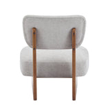 Modern Lounge Chair with Polyester Upholstery, Sturdy Wood Base With Walnut Finish, N767P241702L