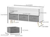 4 Cube Kids Bookcase & Toy Storage Organizer with 3 Fabric Drawers for Playroom Storage,Gray 99608444