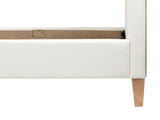 Haley Upholstered Cane-Back Platform Bed, Queen, Antique White Polyester B2719P238201