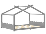Full House Floor Bed with Support Slats, Solid Wood House Bed Frame for Kids, No Box Spring Needed W1580P387843