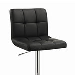 ZUN Black and Chrome Adjustable Bar Stool B062P153490