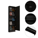Leto Xl Shoe Rack, Mirror, Five Interior Shelves, Single Door Cabinet -Black B07091929