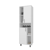 FM FURNITURE Buckshot Kitchen Pantry with Open Storage and 2 Doors, White B128P301403