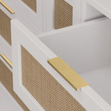 51.2 "Rattan Locker With Drawers, 9 Drawers, Metal Handles For Kitchen, Living Room, Bedroom W757P238063