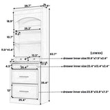 TOPMAX Modern 83.7inch High Kitchen Pantry, Freestanding Tall Kitchen N717P221575E