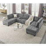 Ottoman Sofa for Modular Sectional,Grey Chenille W487125887