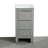 Mirrored Glass Bedside Table with Three Drawers Size S 50732278
