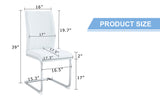 Luxury Simple Arch Chair - Set of 2 White PU Material High Resilience Dining Chair with Arched Metal W1151P154869