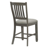 Antique Gray Finish Counter Height 2pc Set Dining Room Furniture Upholstered Seat Wooden B011104516