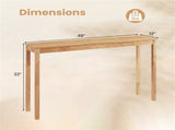 48" Solid Wood Leg Console Table, Narrow Farmhouse Entryway Table for Hallway & Sofa - Natural 83230197