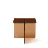 Tempered Brown Glass SideTable, Small Tea Table, Brown Night Stand Tempered Glass Sofa Table W1718P255033