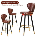 ZUN Jinsi Nan Bar Stools: 360-degree Swivel Bar Stool with backrest, Bar Set Furniture, Suitable for 56408891