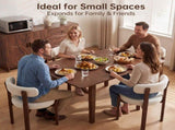 51.2" Solid Wood Folding Dining Table, Rotating Drop Leaf Design with Walnut Finish, Space-Saving W6013P585113