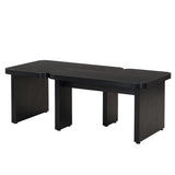 47.24*23.62 inch and 35.43*31.49 inch Rectangle Wood Detachable Coffee Table, Single L Shape W2317P233110