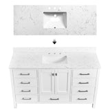 60'' Bathroom Vanity, Freestanding Vanity Top with Single basin Solid Wood Frame Bathroom Storage W1059P338728