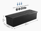 43 Inches Folding Ottoman with Storage Bench, Foot Rest Stool, End of Bed Storage Bench Upholstered, 67662498
