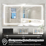 ZUN LED Bathroom Mirror 60x 32 Inch with lights, anti-Fog & Dimming Led Bathroom Vanity Mirror W134070939