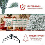 4FT Flocked Christmas Tree with 21 Natural Pinecones, 366 Branch Tips Artificial Plant Tree Full 75093809