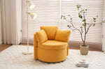 ZUN 029-Teddy Fabric Swivel And Storage Chair With Back Cushion For Living Room,Yellow W527P166251