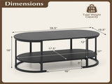 2-Tier Coffee Table with Metal Frame, 1005045 cm Robot Vacuum Friendly Accent Table, 88 lbs 39025537