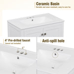 ZUN 30" White Bathroom Vanity Single Sink, Combo Cabinet Undermount Sink, Bathroom Storage Cabinet WF324043AAK