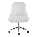 ZUN White and Chrome Swivel Office Chair B062P185681