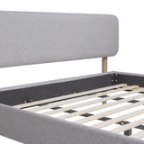 Diego Low Upholstered Platform Bed, King, Light Grey Polyester B2719P238662