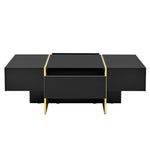 ZUN ON-TREND 47.2'' x 31.4''Minimalist High Gloss Coffee Table with 2 Drawers, Multi-Storage Rectangle N721P180693B