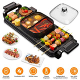 2 in 1 Hot Pot with Grill, Electric Hot Pot 2 in 1 Hot Pot BBQ Grill, Removable Hotpot Pot 2800W 73412339
