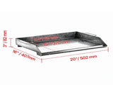 20x16 Inch Carbon Steel Griddle, Universal Flat Top Rectangular Plate, Gas Grill Griddle for BBQ, 74769643