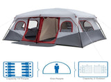 10 Person Family Cabin Tent, 2 Room Huge Tent with Storage Pockets for Camping Accessories 85333487