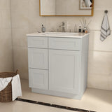 30 in. W x 21 in. D x 34.5 in. H in Shaker Dove Plywood Ready to Assemble Floor Vanity Sink Base T3210P282885
