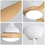 56 Inch Modern Ceiling Fans Dimmable LED Light Quiet DC Reversible Motor for Indoor & Outdoor W882P221540
