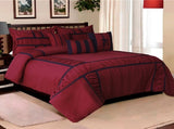 7 Piece Comforter Set Microfiber Ruffle and Patchwork Bedding Set 39830647