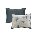 7 Piece Cotton Sateen Comforter Set Blue Queen B03597030