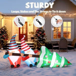 ZUN 7 FT Lighted Christmas Inflatable Decoration, Inflatable Gnomes Pulling Christmas Tree, Funny Blow 11844148