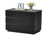 Handleless Grille-Finished 3-Drawer Bedside Table P2 Particleboard MDF & Melamine Veneer 57853983