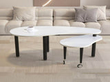 Contemporary rotatable cocktail table solid rubber wood legs, 360 degree rotating coffee table W2899P372754