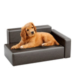 ZUN Modern Dog Sofa PU Leather Sturdy Dog Couch for Small Medium Dogs Waterproof Pet Sofa for Cats 42024387