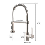 ZUN Commercial Kitchen Faucet with Pull Down Sprayer, Single Handle Single Lever Kitchen Sink Faucet W1932P172328