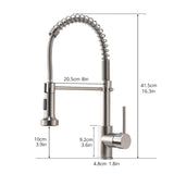 ZUN Commercial Kitchen Faucet with Pull Down Sprayer, Single Handle Single Lever Kitchen Sink Faucet W1932P172328