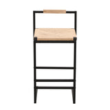 Set of 2 Bar Stools with Back Paper Woven Counter Height Dining Chairs for Kitchen, Home W1757104750