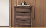 Vintage Two Drawer Nightstand, Simple and Generous Storage Space,Dark Walnut WF324088AAD