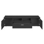 ZUN Modern TV stand with LED Lights Entertainment Center TV cabinet with Storage for Up to 75 inch for W162594688